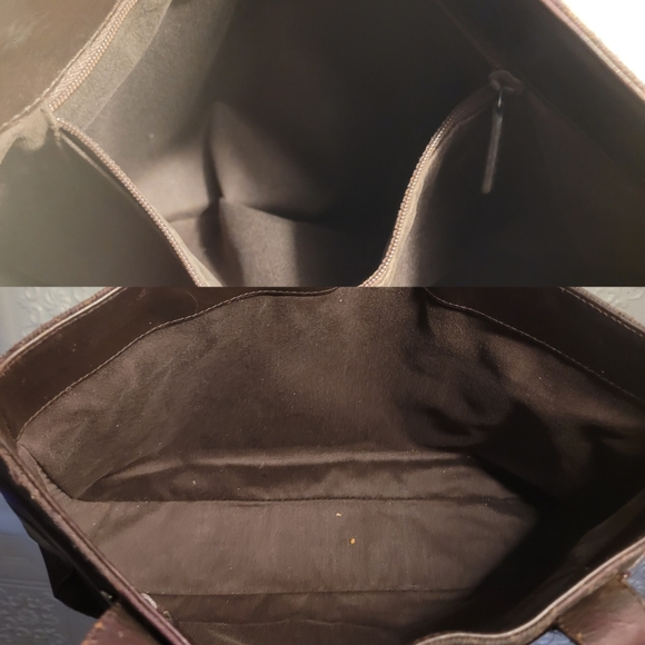 GUCCI GG Denim Mini Tote Leather Black Brown Handle Bag AUTHENTIC - Picture 13 of 15